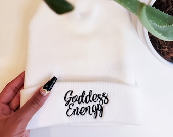 Goddess Energy Beanie | Black Girl Magic, Spiritual Hat, Divine Feminine, Spiritual Black Girls, Black is Beautiful, Black Owned, Goddess