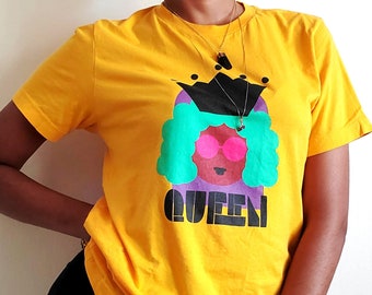 QUEEN Shirt, Afro Shirt, Black Queen, Crown Tee, Natural Hair TShirt, Black Girl Shirt, Black Girl Magic, Melanin TShirt, Black Owned Shop