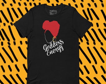 Gudinnans energi T-shirt | Svart tjej magi, spirituell t-shirt, gudomlig feminin, spirituella svarta tjejer, svart är vackert, svart ägd, gudinna