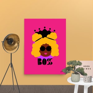 BOSS Art Print, Black Woman Art, Colorful Black Girl Art, Black Girl Wall Art, Black Goddess, Afro Queen, Black Queen, Black Owned Shops image 3