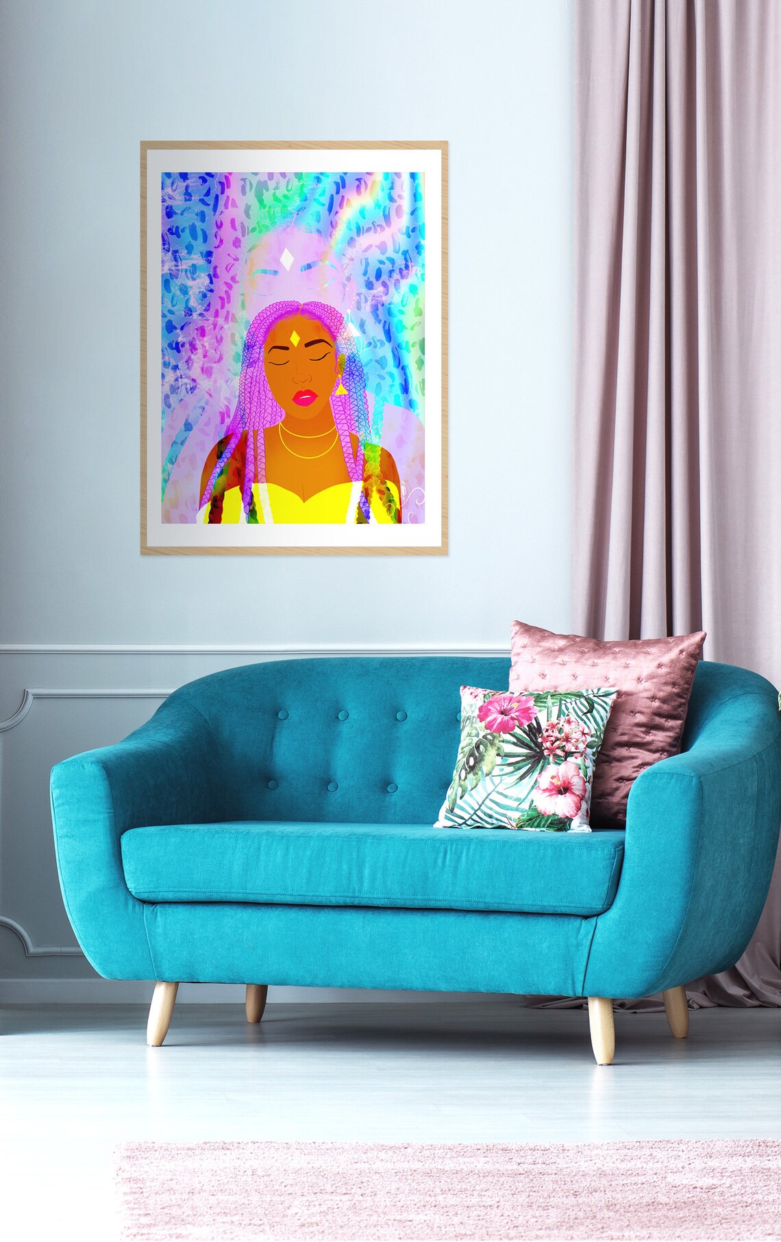 Higher Self Zen Wall Art Black Woman Art Surreal Art Etsy