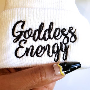 Goddess Energy Beanie Black Girl Magic, Spiritual Hat, Divine Feminine, Spiritual Black Girls, Black is Beautiful, Black Owned, Goddess image 5