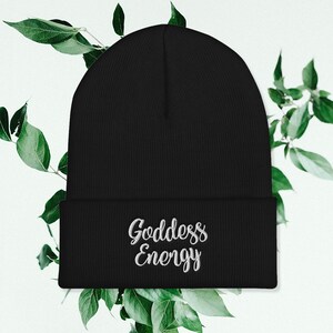 Goddess Energy Beanie Black Girl Magic, Spiritual Hat, Divine Feminine, Spiritual Black Girls, Black is Beautiful, Black Owned, Goddess Black