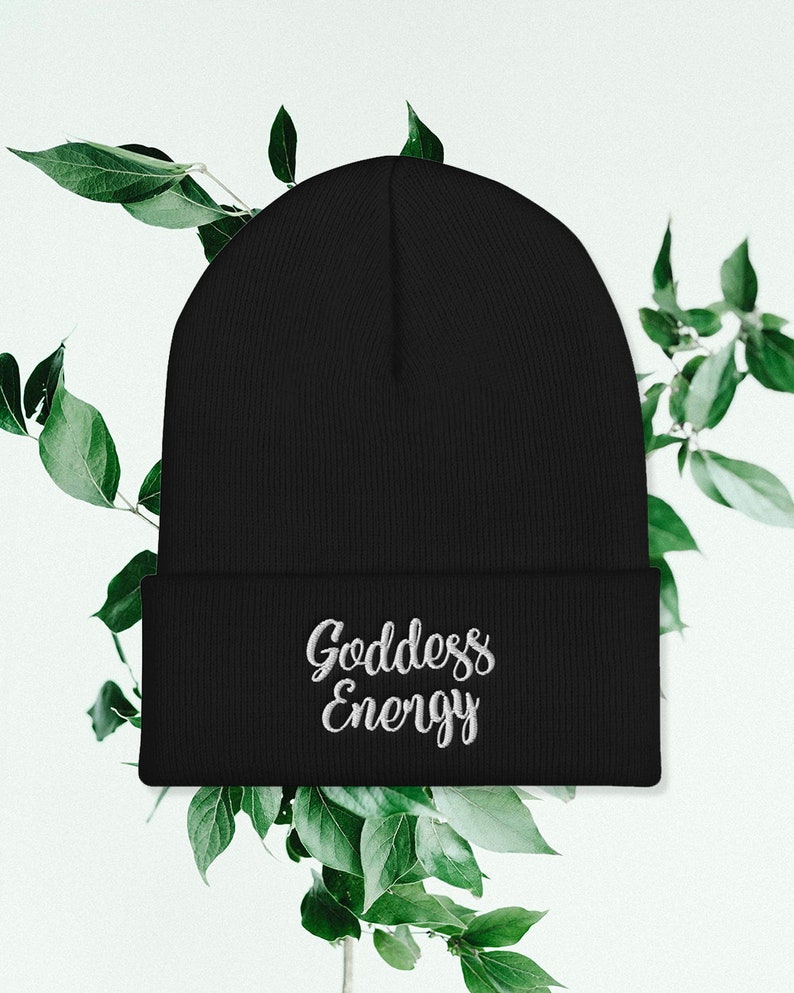 Goddess Energy Beanie Black Girl Magic, Spiritual Hat, Divine Feminine, Spiritual Black Girls, Black is Beautiful, Black Owned, Goddess Black