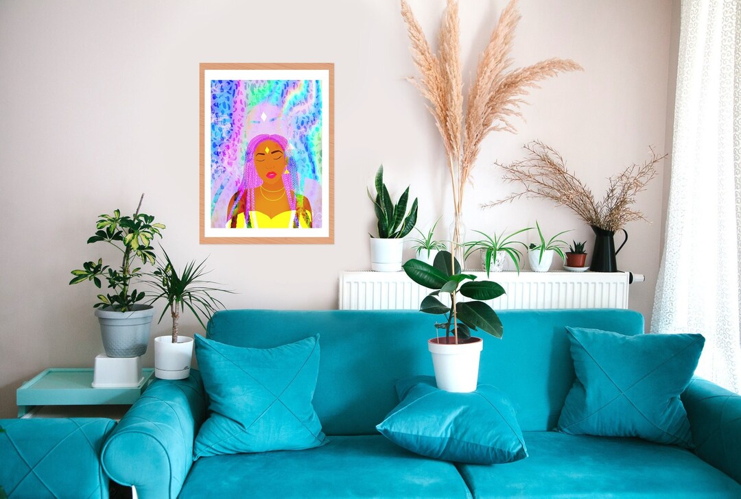 Higher Self Zen Wall Art Black Woman Art Surreal Art Etsy