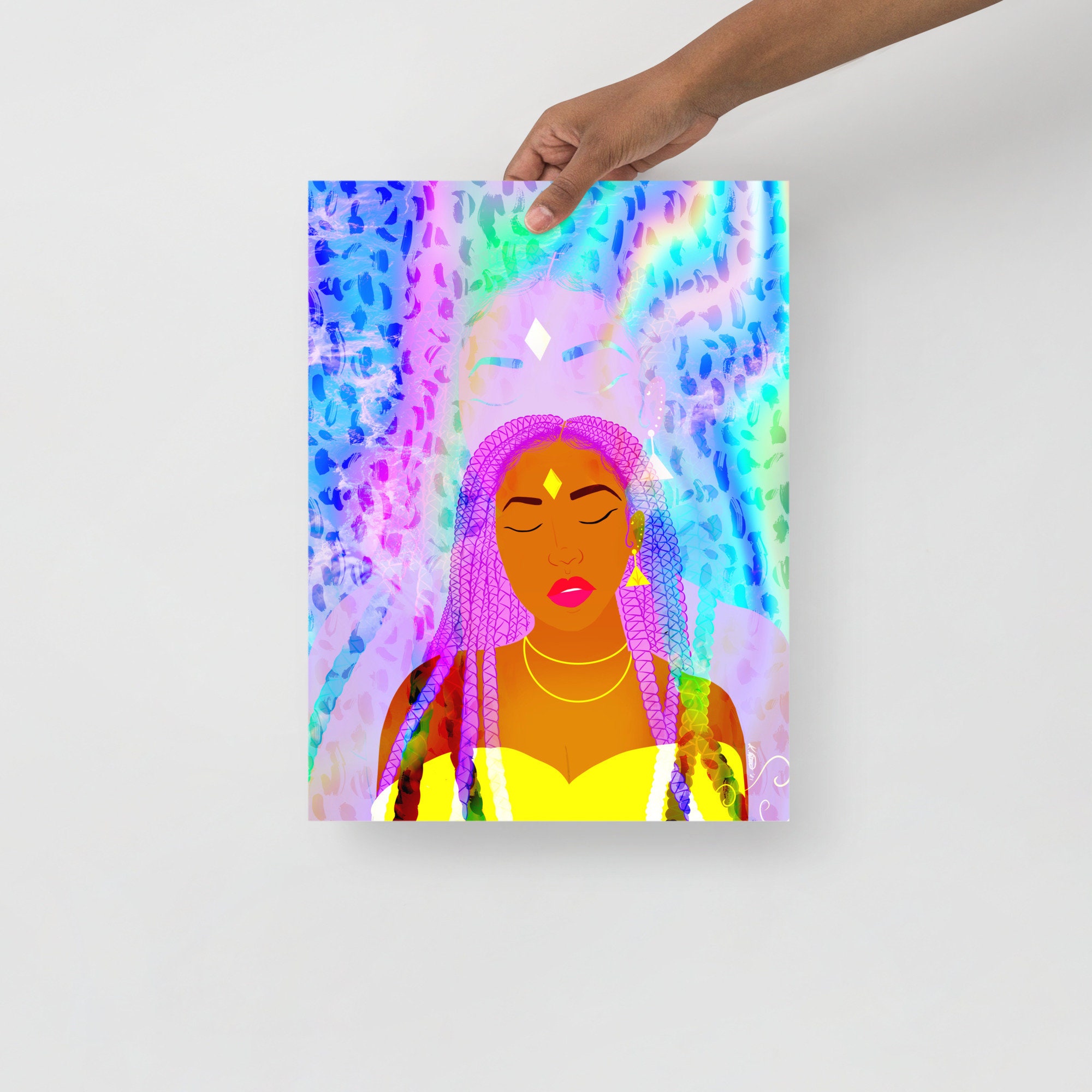 Higher Self Zen Wall Art Black Woman Art Surreal Art Etsy