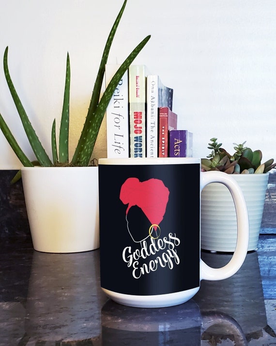 Goddess Energy | Black Girl Magic, Spiritual Mug, Divine Feminine, Spiritual Black Girls, Headwrap Mug, Gifts for Black Women, Black Artist