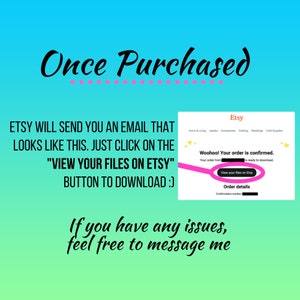 Pu&ograve; includere: Uno screenshot di un'e-mail di conferma ordine Etsy. L'e-mail dice "Woohoo! Il tuo ordine &egrave; confermato." e include un pulsante che dice "Visualizza i tuoi file su Etsy".