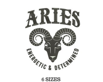 Aries Embroidery, Aries Gift, Gift for Aries, April Birthday Gift, Birthday PES