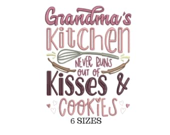 Grandma Embroidery, Grammy, Kitchen Embroidery, Baking Embroidery, Love to Bake, Nana's Kitchen