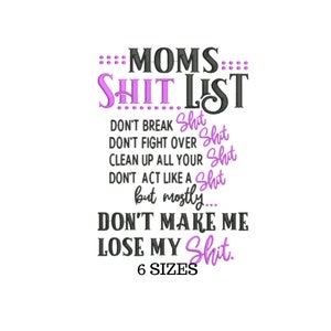 Mom Embroidery, Mom Quote, Sassy Embroidery, Sarcastic Embroidery, Motherhood, Funny Mom Gifts