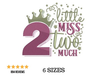 Birthday Embroidery, Second Birthday, 2nd Birthday Design, Girls 2nd Birthday