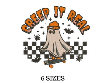 Ghost Embroidery, Creep It Real, Embroidered Ghost, Halloween Embroider