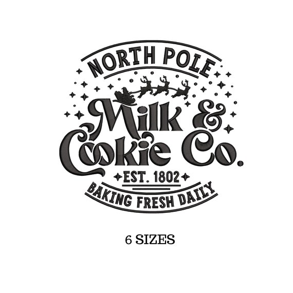 The North Pole Embroidery, North Pole, Christmas Quote, Christmas Eve Gift, Cookie Embroidery