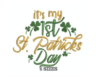 Baby St Patricks, Embroidery Download, Green Shamrock, St Patrick Pes, St Patty Embroidery, Machine Embroidery