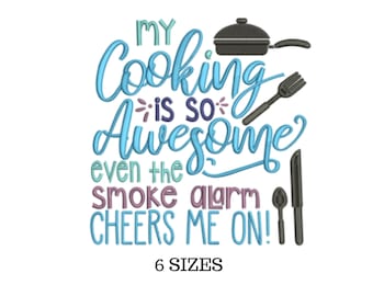 Cooking Embroidery, Kitchen Embroidery, Towel Design, Words and Phrases, Cooking Pot, Mom Embroidery