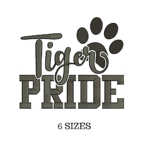 Tigers Embroidery, Football Embroidery, Tigers School Spirit, Tigers Mascot