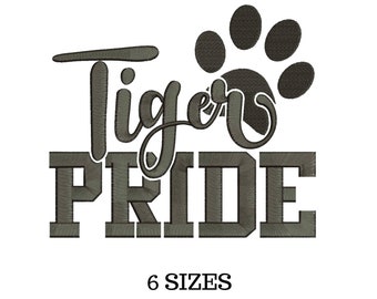 Tigers Embroidery, Football Embroidery, Tigers School Spirit, Tigers Mascot