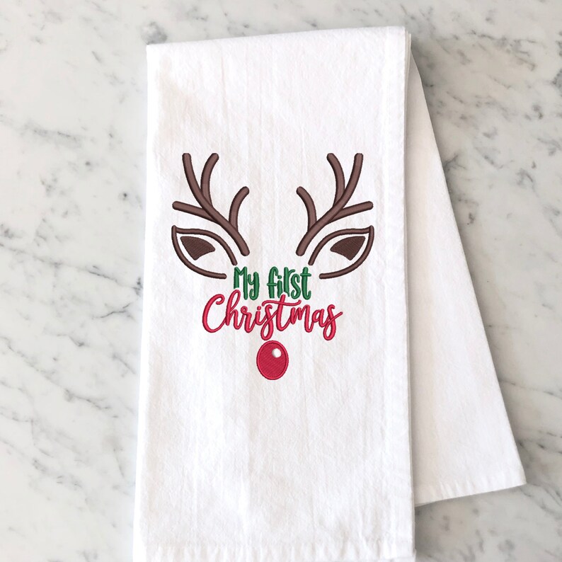 My First Christmas, Infant Embroidery, Baby Girl, Baby Boy, Merry Embroidery, Christmas Baby Files image 6