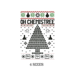 Christmas Embroidery, Nerdy Gift, Science Teacher Gift, Science Embroidery, Chemistry, Science Christmas