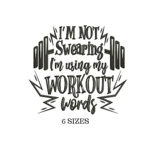 Sarcasm Embroidery, Workout Embroidery, Funny Gym Embroidery, Workout Motivation, Sayings Embroidery