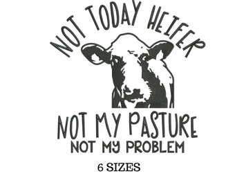 Cow Embroidery, Farm Embroidery, Sassy Embroidery, Funny Cow, Heifer, Farmhouse Embroidery