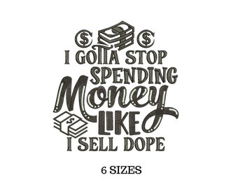 Shopping Embroidery, Funny Gift for Mom, Funny Sassy, Sarcastic Embroidery