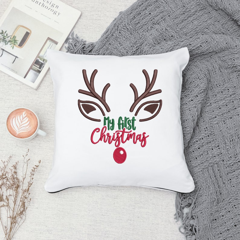My First Christmas, Infant Embroidery, Baby Girl, Baby Boy, Merry Embroidery, Christmas Baby Files image 5