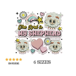 Christian Embroidery, Christian Gifts, Lord Is My Shepherd, Kids Embroidery