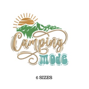 Camping Embroidery, Camping Saying, Outdoor Embroidery, Summer Saying, Camp Design, Sun Embroidery