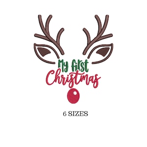 My First Christmas, Infant Embroidery, Baby Girl, Baby Boy, Merry Embroidery, Christmas Baby Files image 1