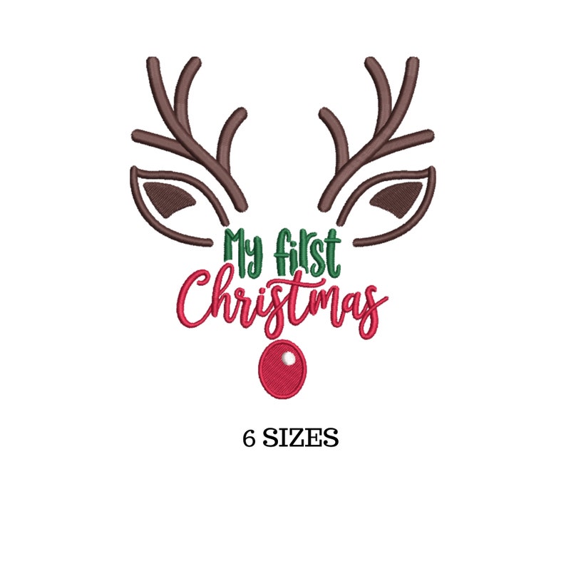 My First Christmas, Infant Embroidery, Baby Girl, Baby Boy, Merry Embroidery, Christmas Baby Files image 1