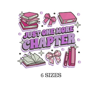 Book Embroidery, Trendy Embroidery, Book Lover Gift, One More Chapter