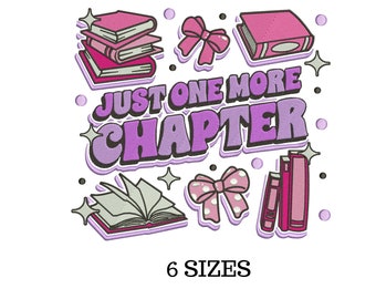 Book Embroidery, Trendy Embroidery, Book Lover Gift, One More Chapter