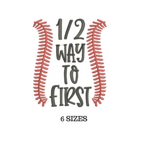 Une moitié, une demi-broderie, demi-anniversaire de fille, broderie d&#39;anniversaire, broderie de baseball, PES