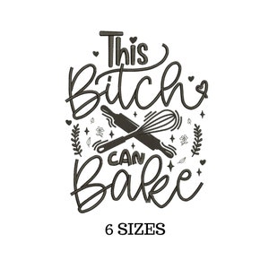 This Bitch Can Bake, Haft Foodie, Prezent dla piekarzy, Podstawka pod garnek