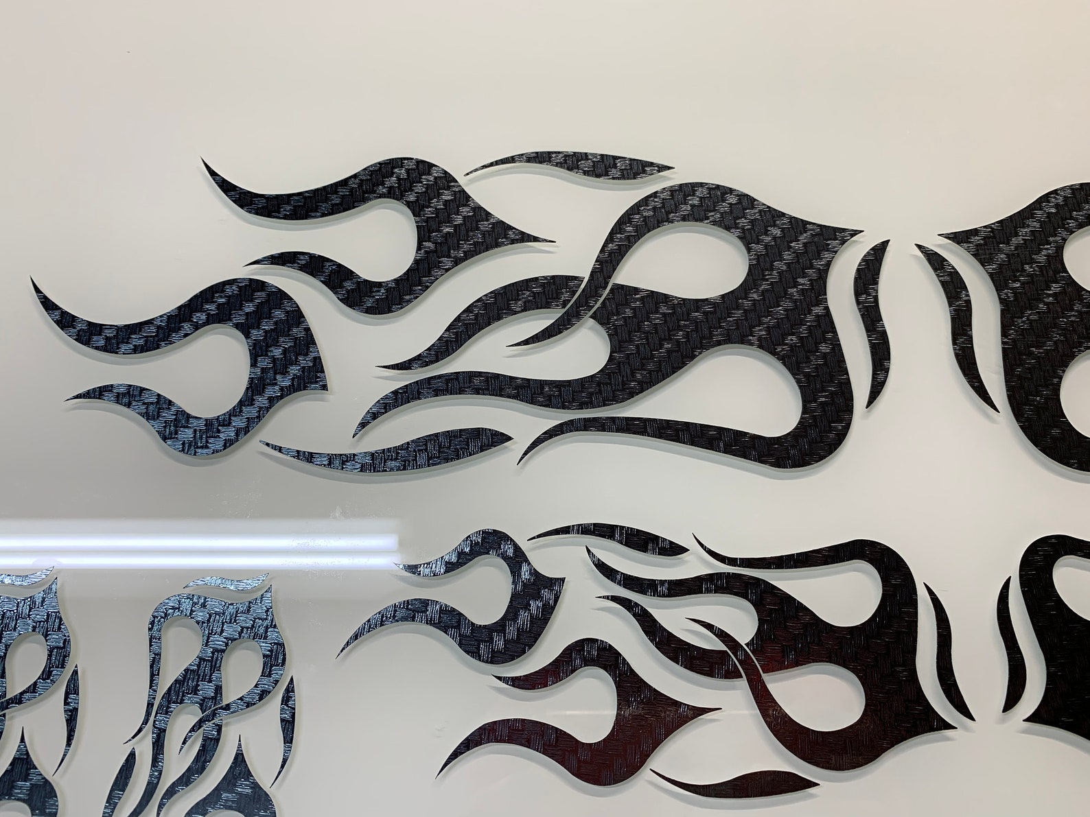 Motorcycle or Vehicle Vinyl Flame Graphic Decal Kit Gun Metal CARBON ...