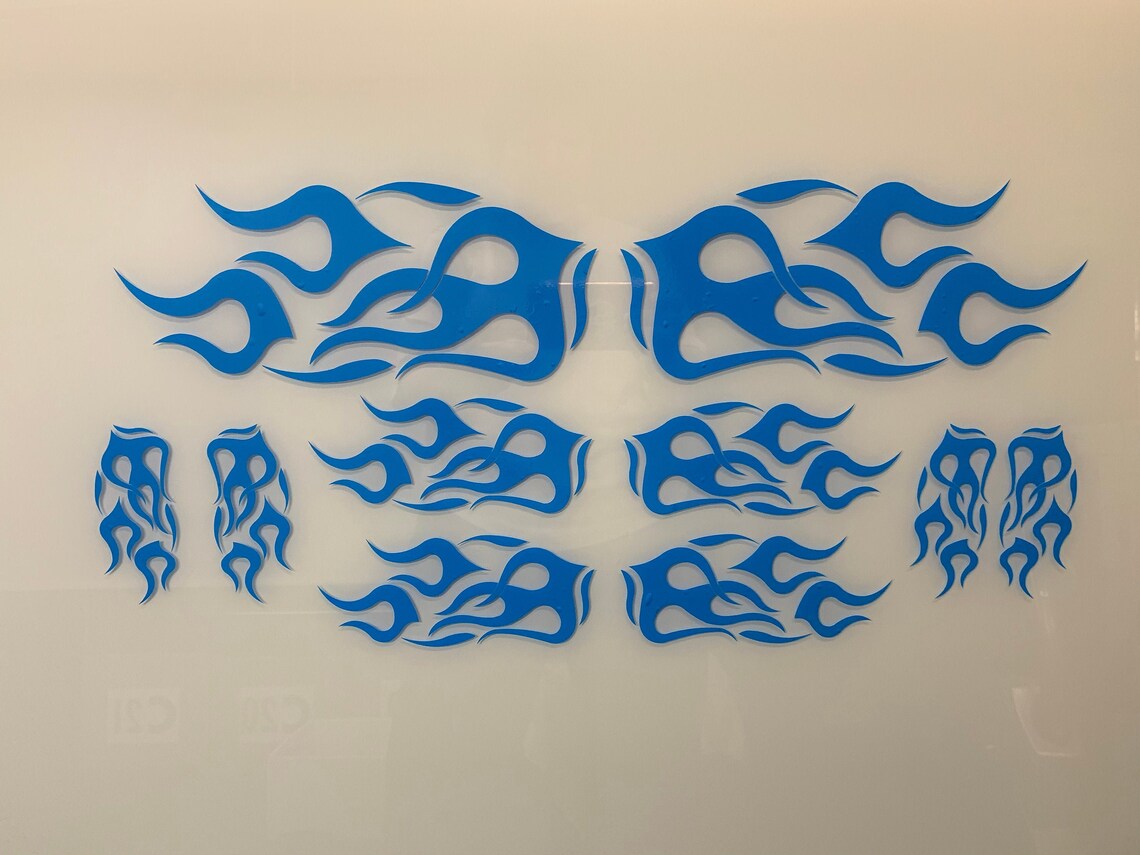 Motorcycle or Vehicle Vinyl Flame Graphic Decal Sticker Kit Etsy