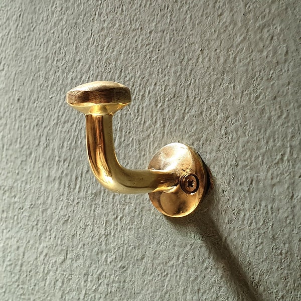 Unlacquered brass handmade wall hook, Solid Brass Hook, Coat Hook, Brass Bathroom hook, brass robe hook