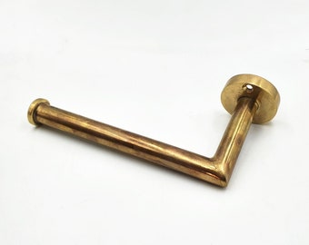 Unlacquered Brass Toilet paper Holder, Solid Brass Toilet Roll Holder for Bathroom, Wall Mounted Toilet Tissue Holder