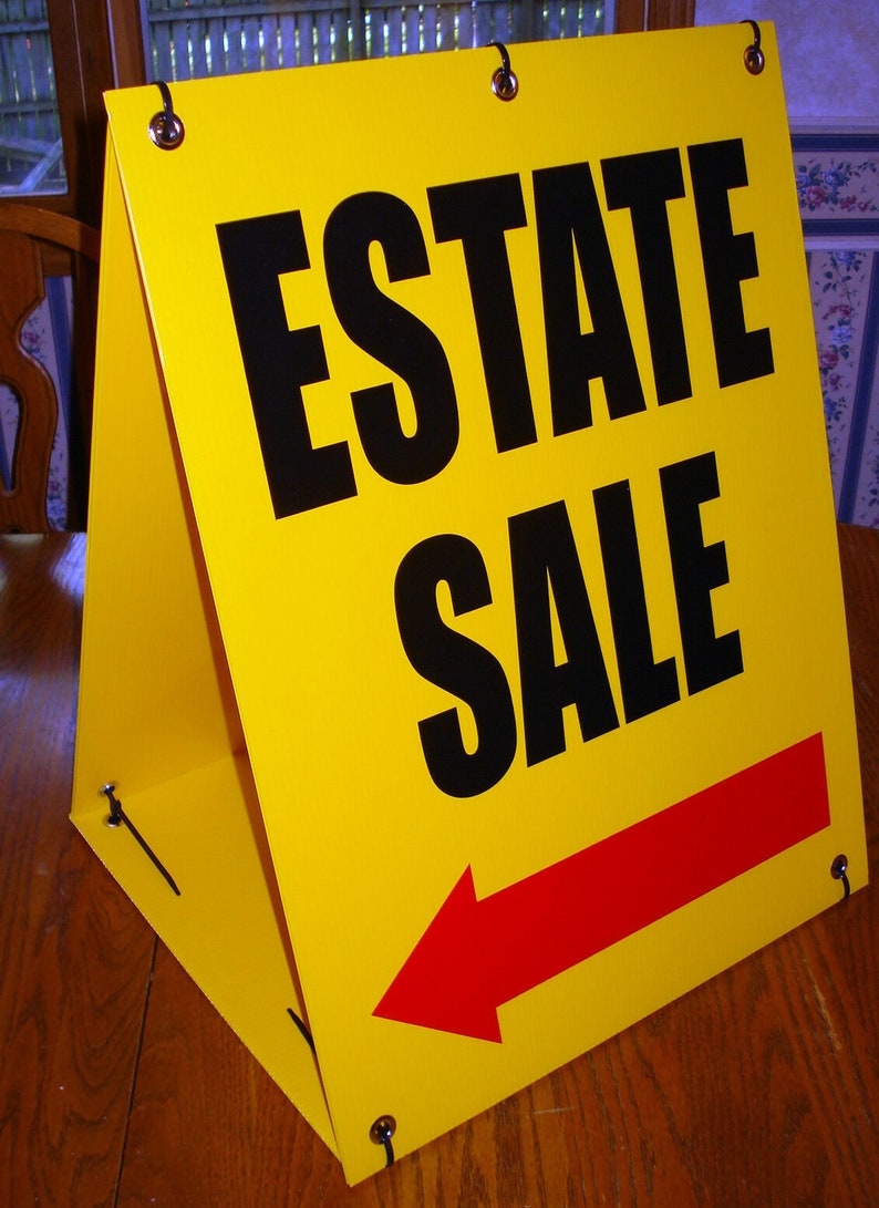 ESTATE SALE With ARROW Sandwich Board Sign 2sided Kit yellow Etsy