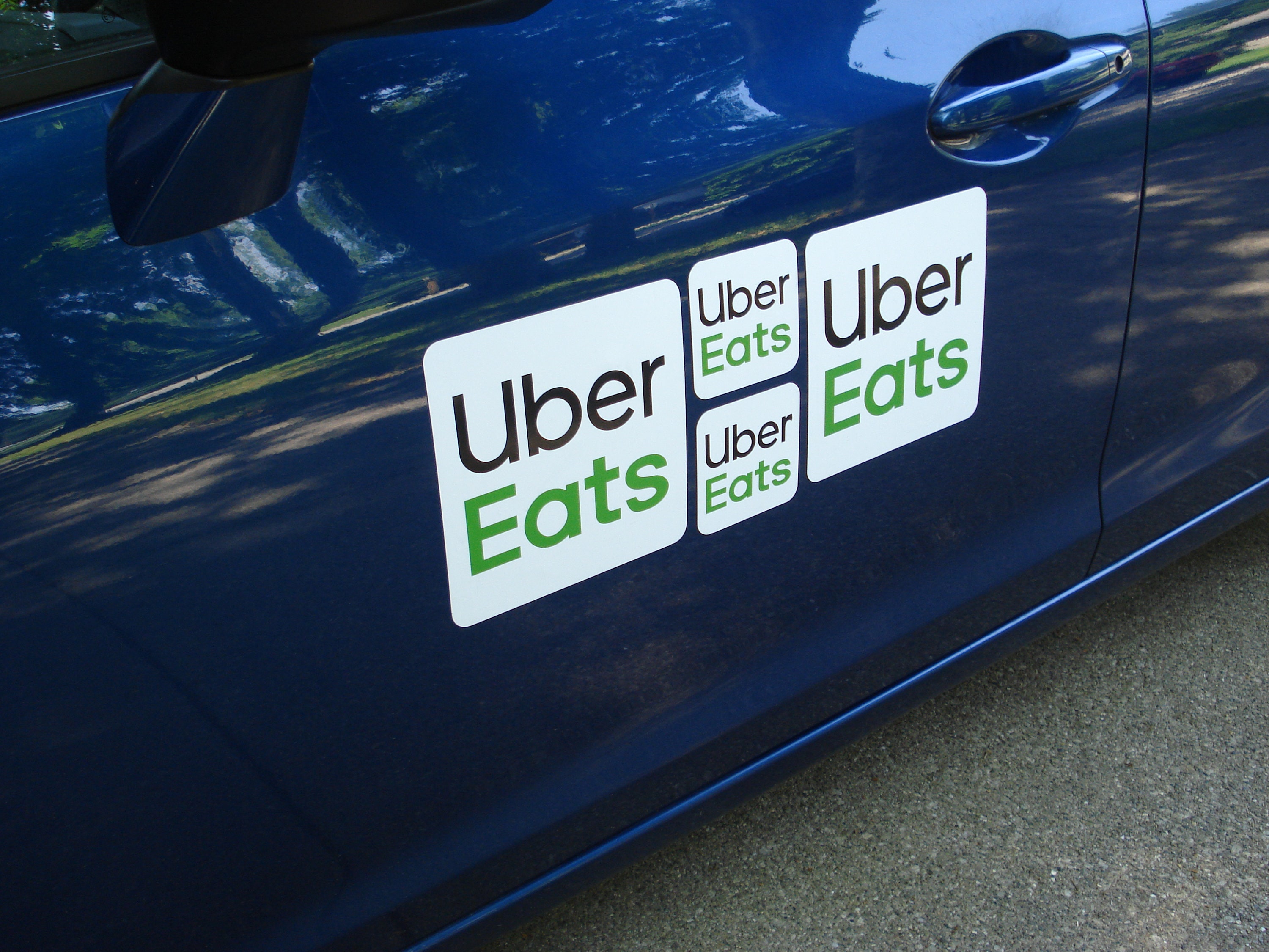 4 SIGNS UBER EATS UBER DOORDASH POSTMATES Magnetic CAR VEHICLE SIGNS 8/" x 8/"
