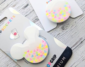 Bobines de badges Disney Mickey Confetti PopSockets, PopSockets confettis arc-en-ciel, Mickey Minnie PopSockets