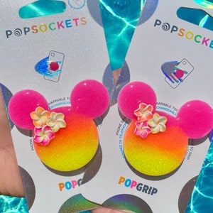 Sunset Beach Minnie Style Hawaiian Flower PopSockets® Summer Fun Flamingo Disney PopSockets