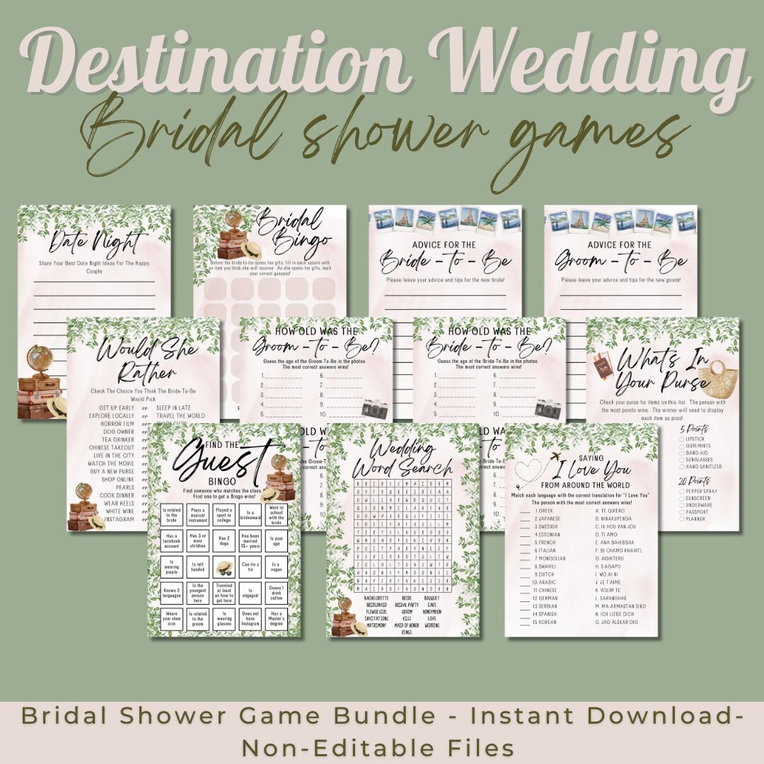 Travel Bridal Shower, Beach Bridal Shower Games, Destination Favors ...