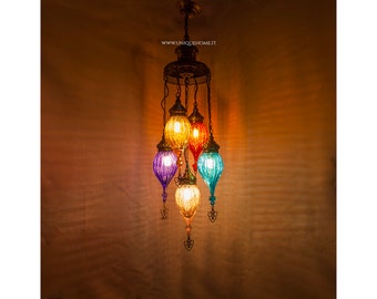 Hand Blown Glass Chihuly Multi Colored Glass Chandelier For Hand Blown Glass Chihuly Multi Colored Glass Chandelier For
