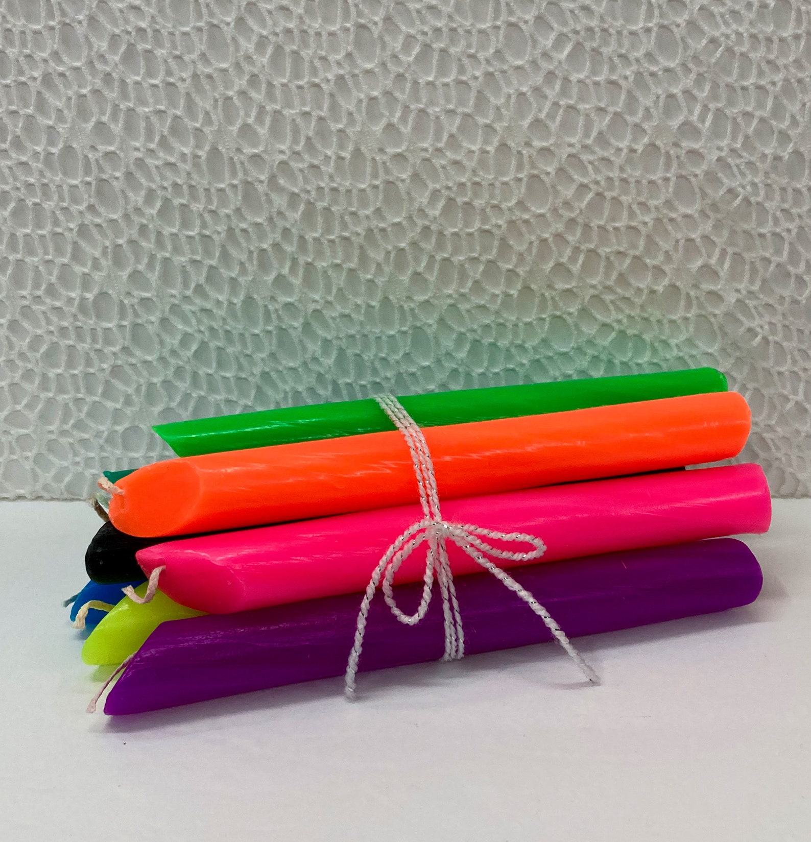 Neon Drip Candle Sticks 8 Rainbow Colors Black New Unused Etsy