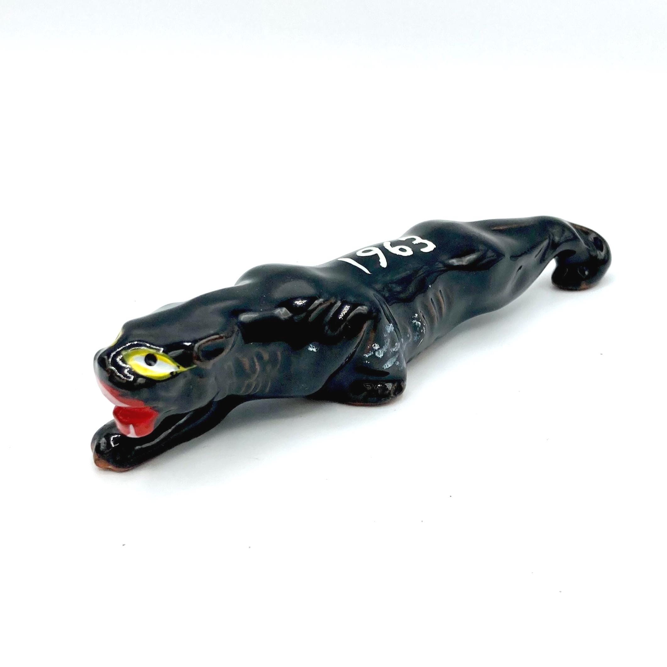 Vintage Black Ceramic Panther - Etsy