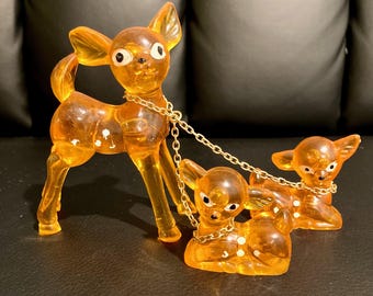 Vintage 1950 Anthropomorphic Chained Deer Figurine Christmas MCM