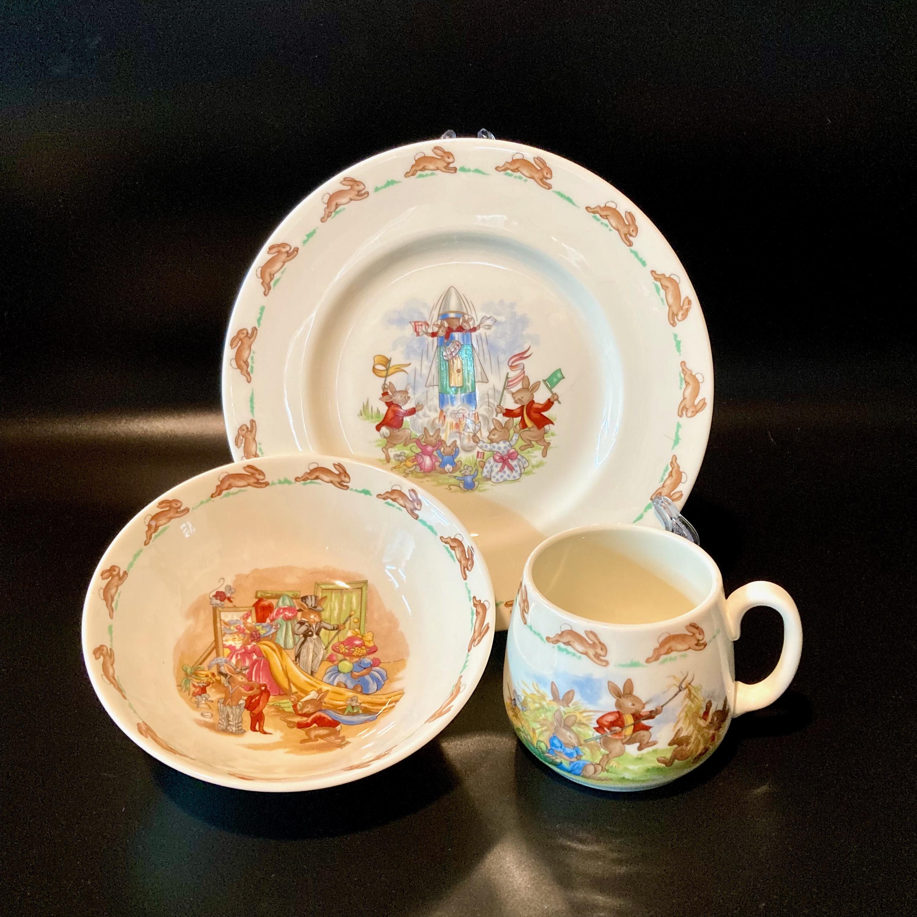 Dinnerware Bunnykins Plate Bowl And Cup Set Royal Doulton